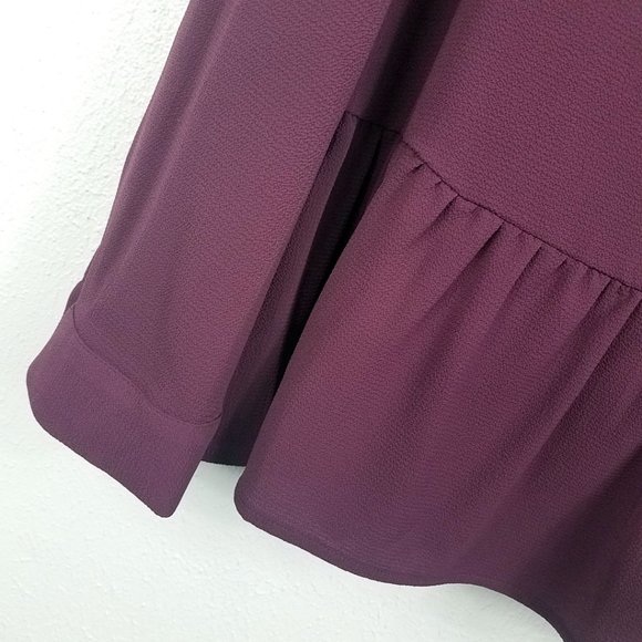 Apt 9 Women's Plum Peplum Top Size Large - Picture 4 of 13
